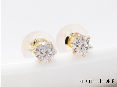 K18　合計0.2ctダイヤモンドスタッドピアス