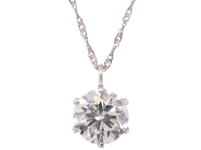 鑑定書付　プラチナ0.7ct SIクラス・Hカラーダイヤモンドペンダント