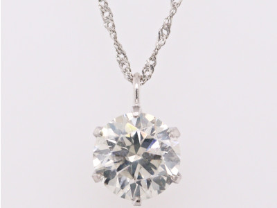 鑑定書付　プラチナDカラー0.7ctダイヤモンドペンダント